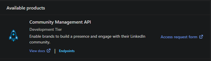 LinkedIn Community Management API access request